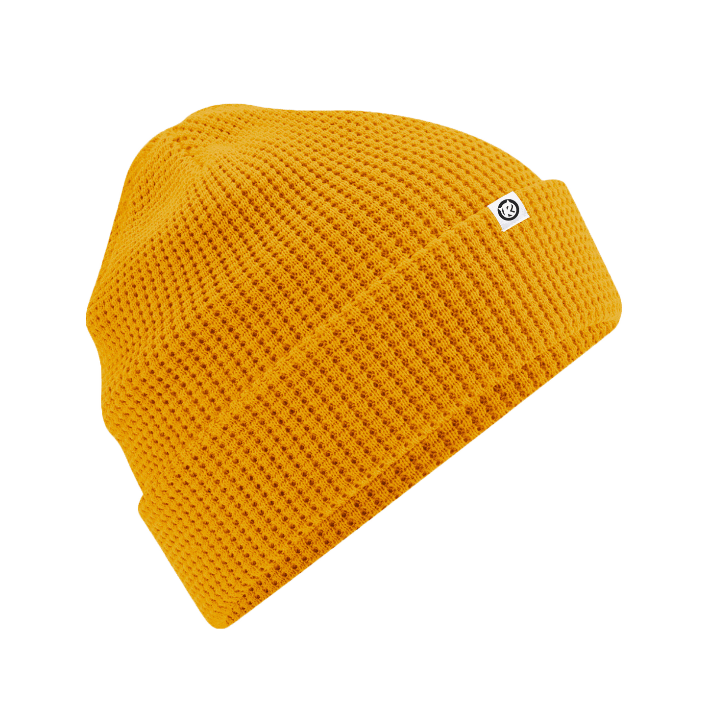 Organic Cotton Waffle Beanie - Mustard