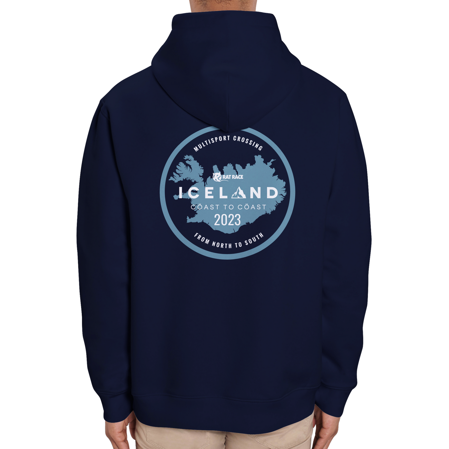 Rat Race Iceland Coast to Coast Organic Unisex Hoodie - Navy