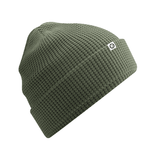 Organic Cotton Waffle Beanie - Olive Green - Rat Race Store