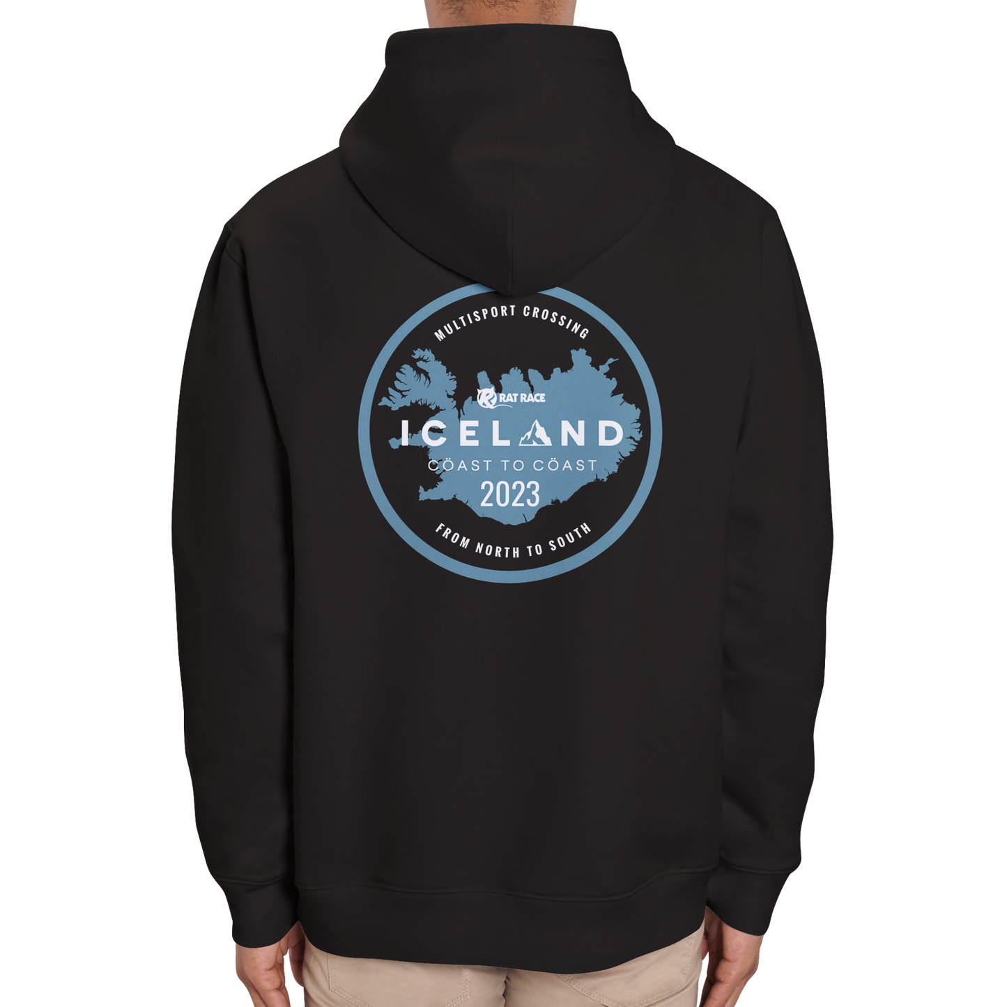 Rat Race Iceland Coast to Coast Organic Unisex Hoodie - Black