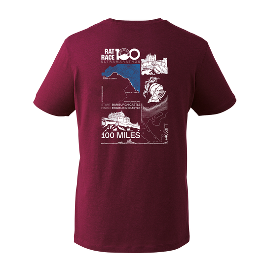 Rat Race 100 - Bamburgh to Edinburgh Stats T-shirt - Unisex