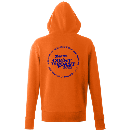 Scotland Coast to Coast 2025 Organic Hoodie - Orange & Blue
