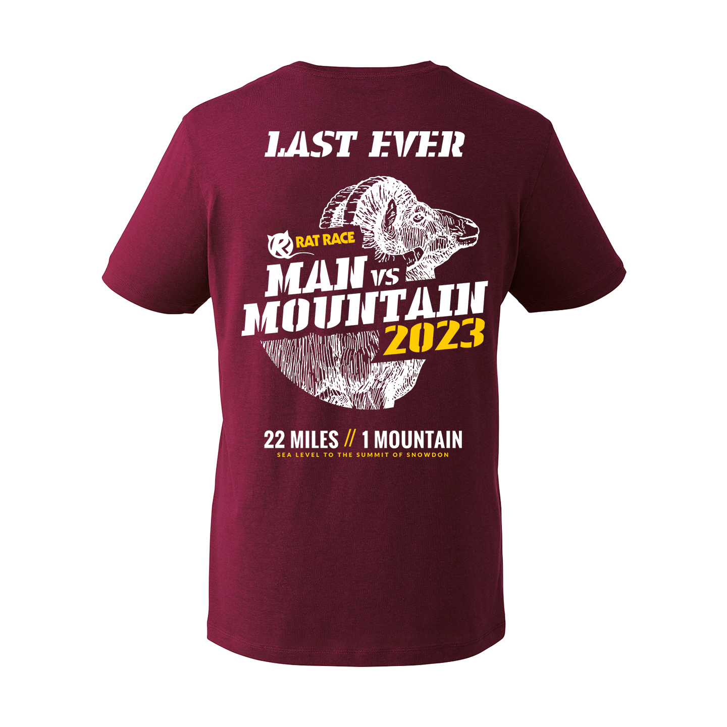 Man vs Mountain Last Ever 2023 T-shirt - Burgundy