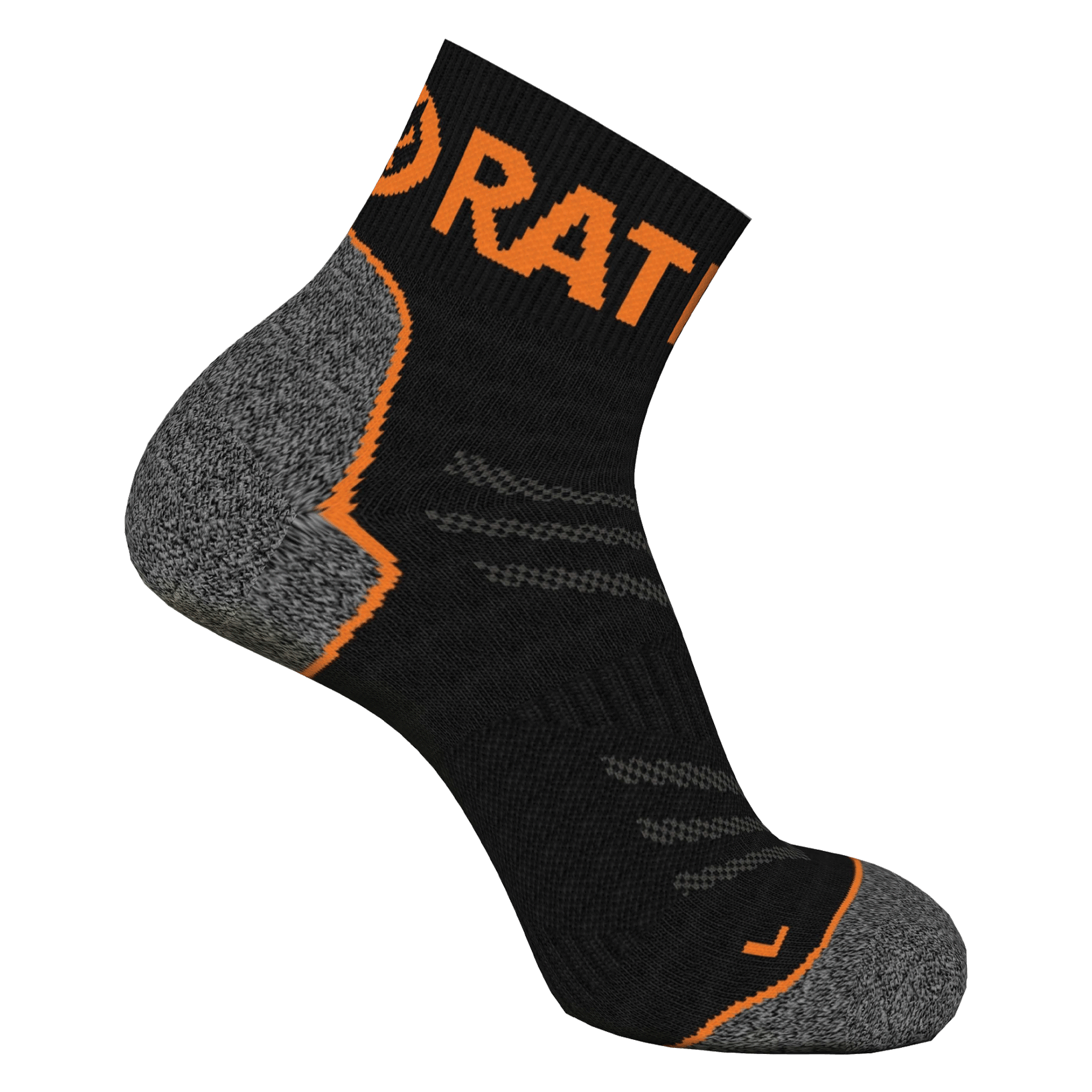 Endurance Merino Sock - Vibrant Orange/Black - Rat Race Store