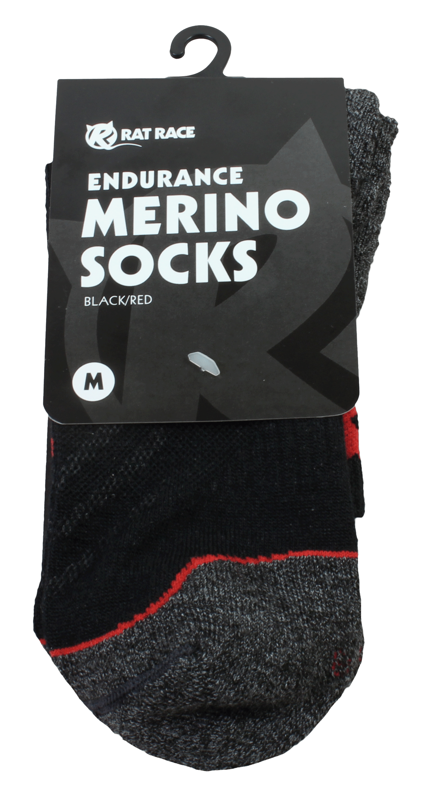 Merino Sock 5 Pack - Red/Black