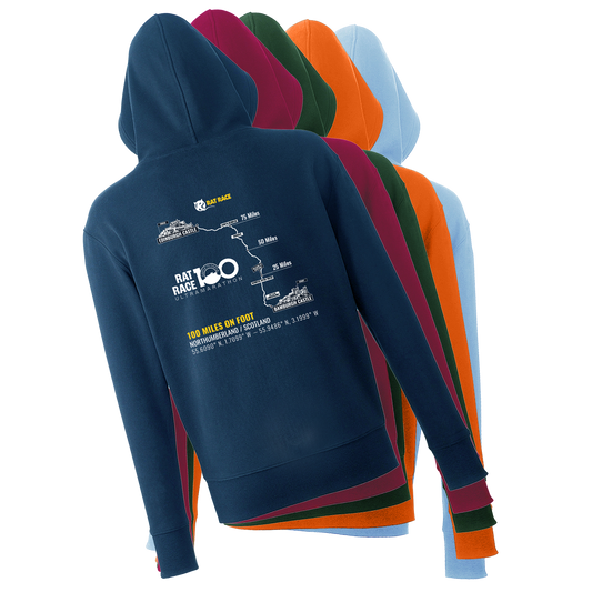 Rat Race 100 - Bamburgh to Edinburgh - Organic Hoodie - Rat Race Store