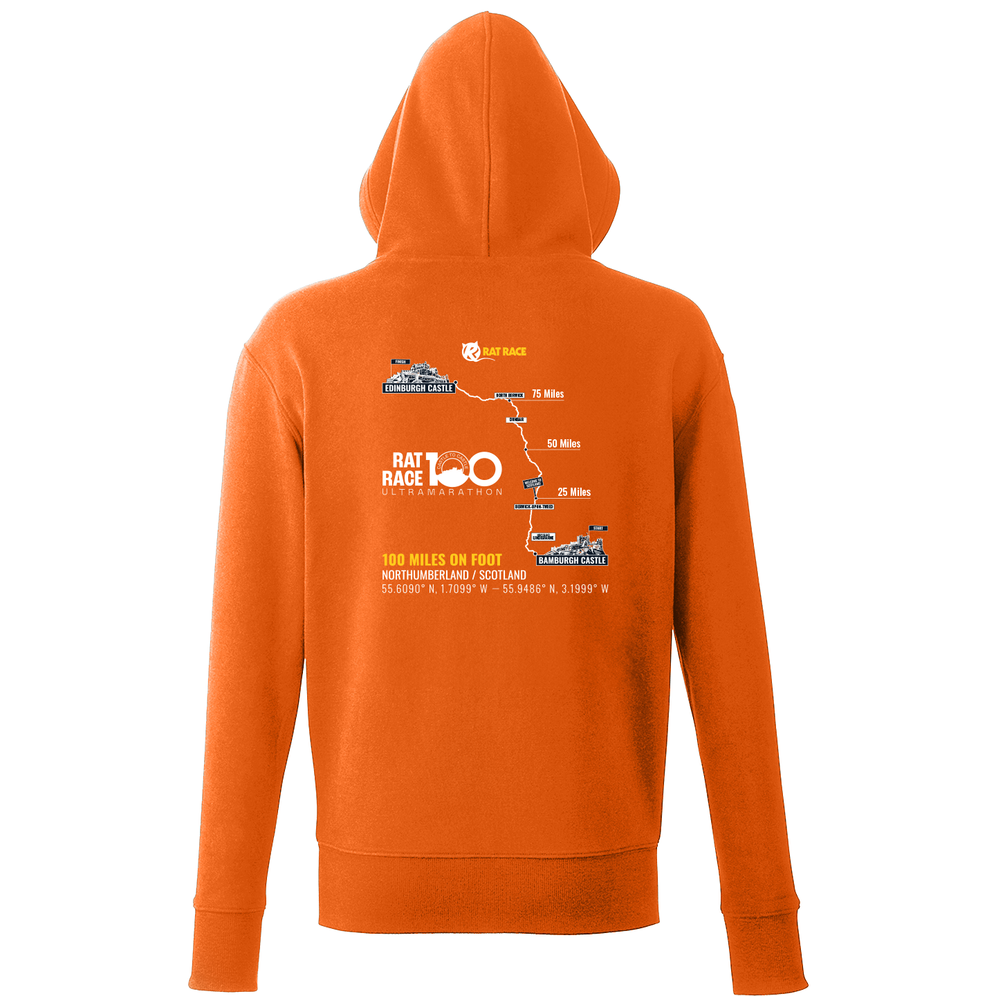 Rat Race 100 - Bamburgh to Edinburgh - Organic Hoodie - Rat Race Store