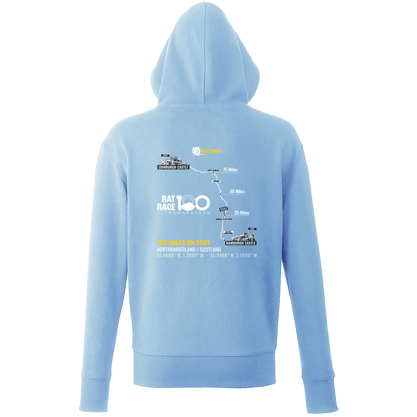 Rat Race 100 - Bamburgh to Edinburgh - Organic Hoodie - Rat Race Store