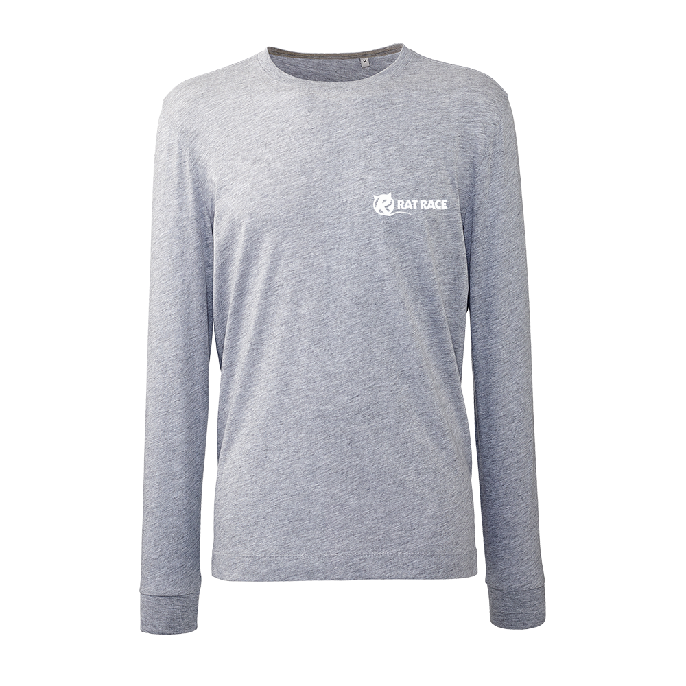 Rat Race Long Sleeve Organic T-Shirt - Grey Marl - Rat Race Store