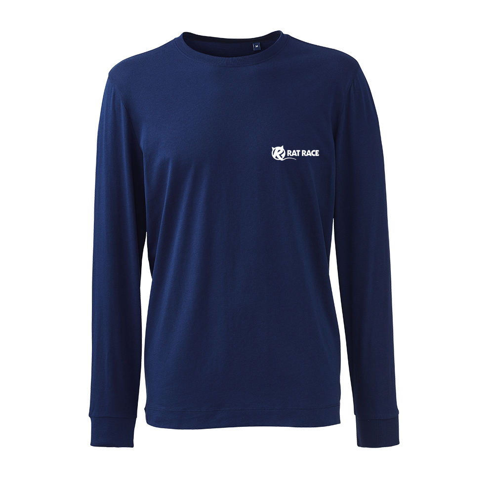 Rat Race Long Sleeve Organic T-Shirt - Navy - Rat Race Store