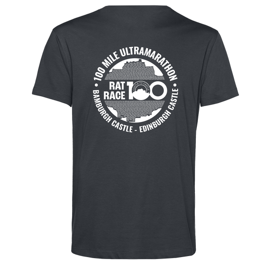 Rat Race 100 Bamburgh to Edinburgh 2025 Unisex Finishers T-shirt - Grey - PRE ORDER