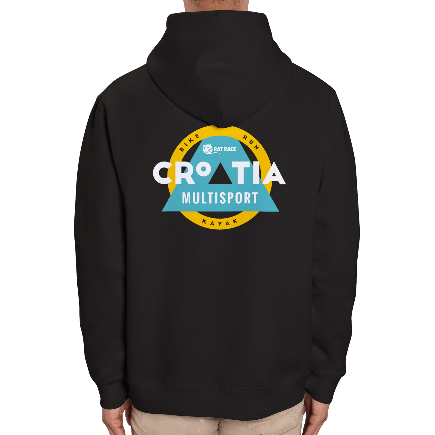 Rat Race Croatia Multisport Organic Unisex Hoodie - Black
