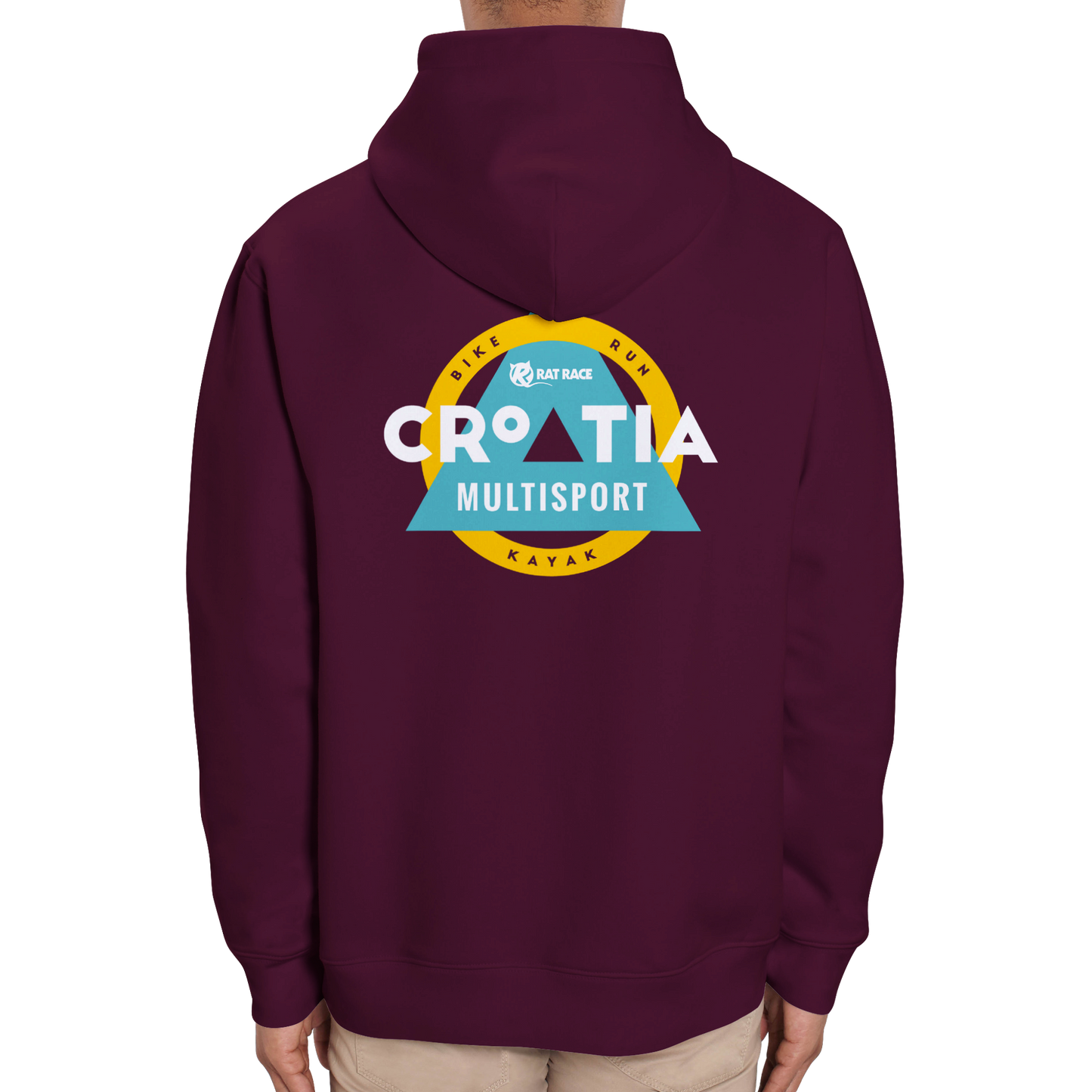 Rat Race Croatia Multisport Organic Unisex Hoodie - Maroon