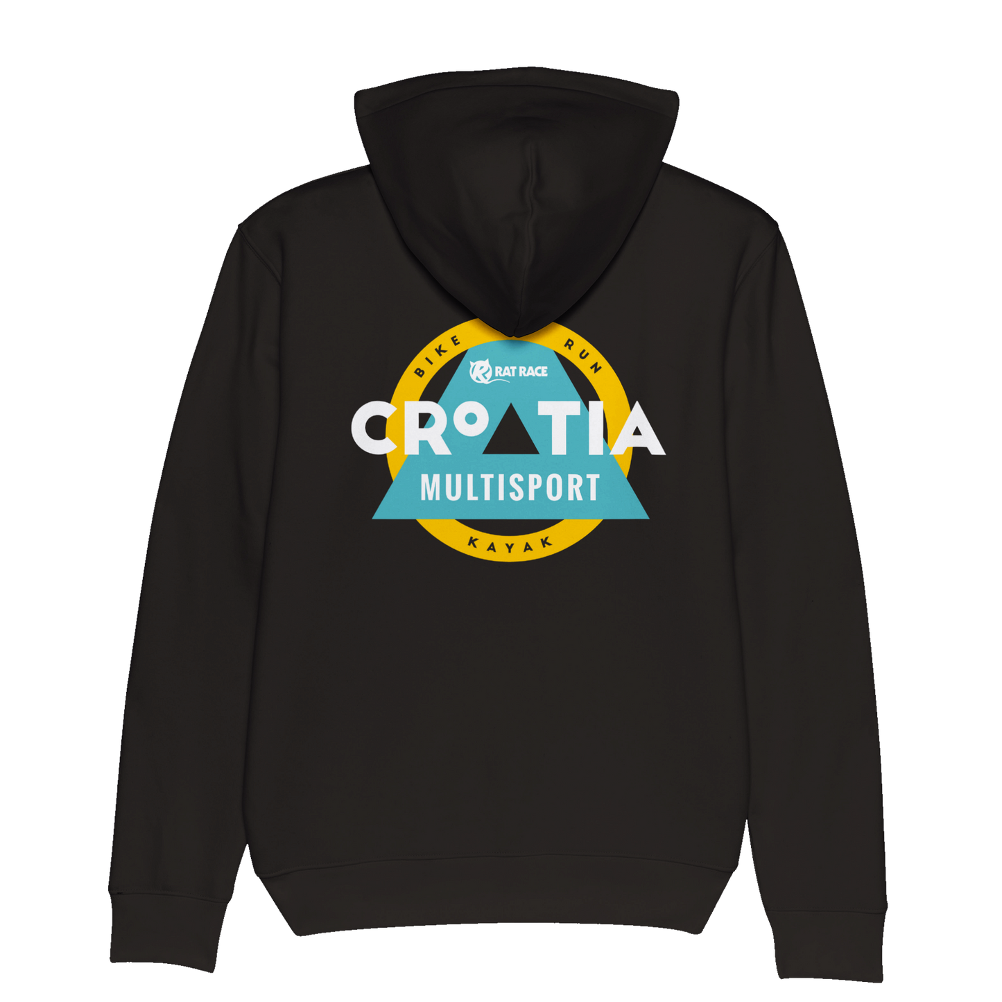 Rat Race Croatia Multisport Organic Unisex Hoodie - Black