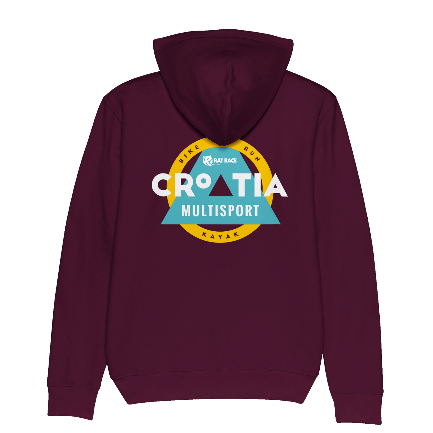 Rat Race Croatia Multisport Organic Unisex Hoodie - Maroon