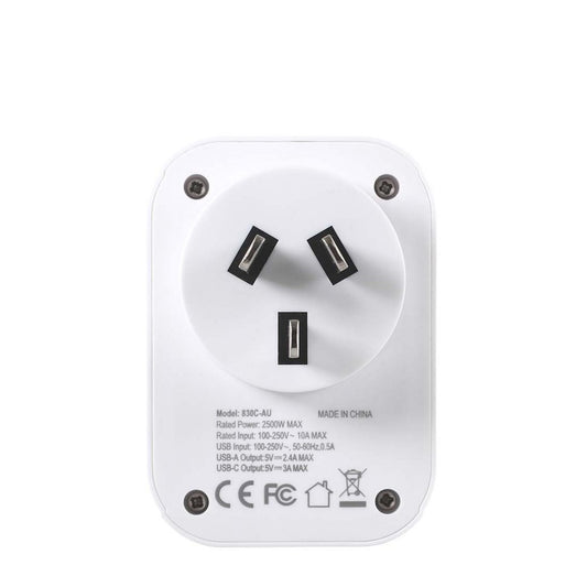 Lifeventure - World to AUS/China Travel Adaptor with USB (& USB C) - Rat Race Store
