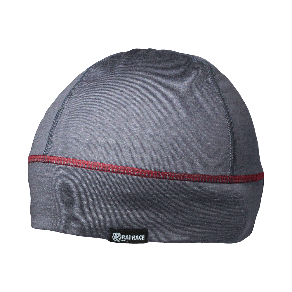 Rat Race - City to Summit Merino Beanie - Grey/Red