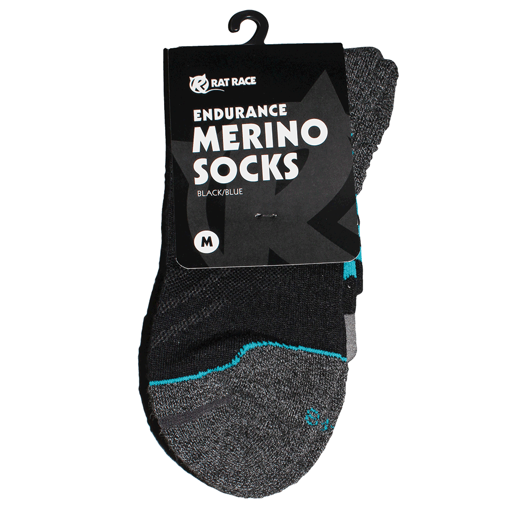 Endurance Merino Sock - Blue/Black