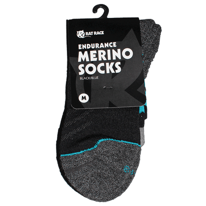 Endurance Merino Sock - Blue/Black