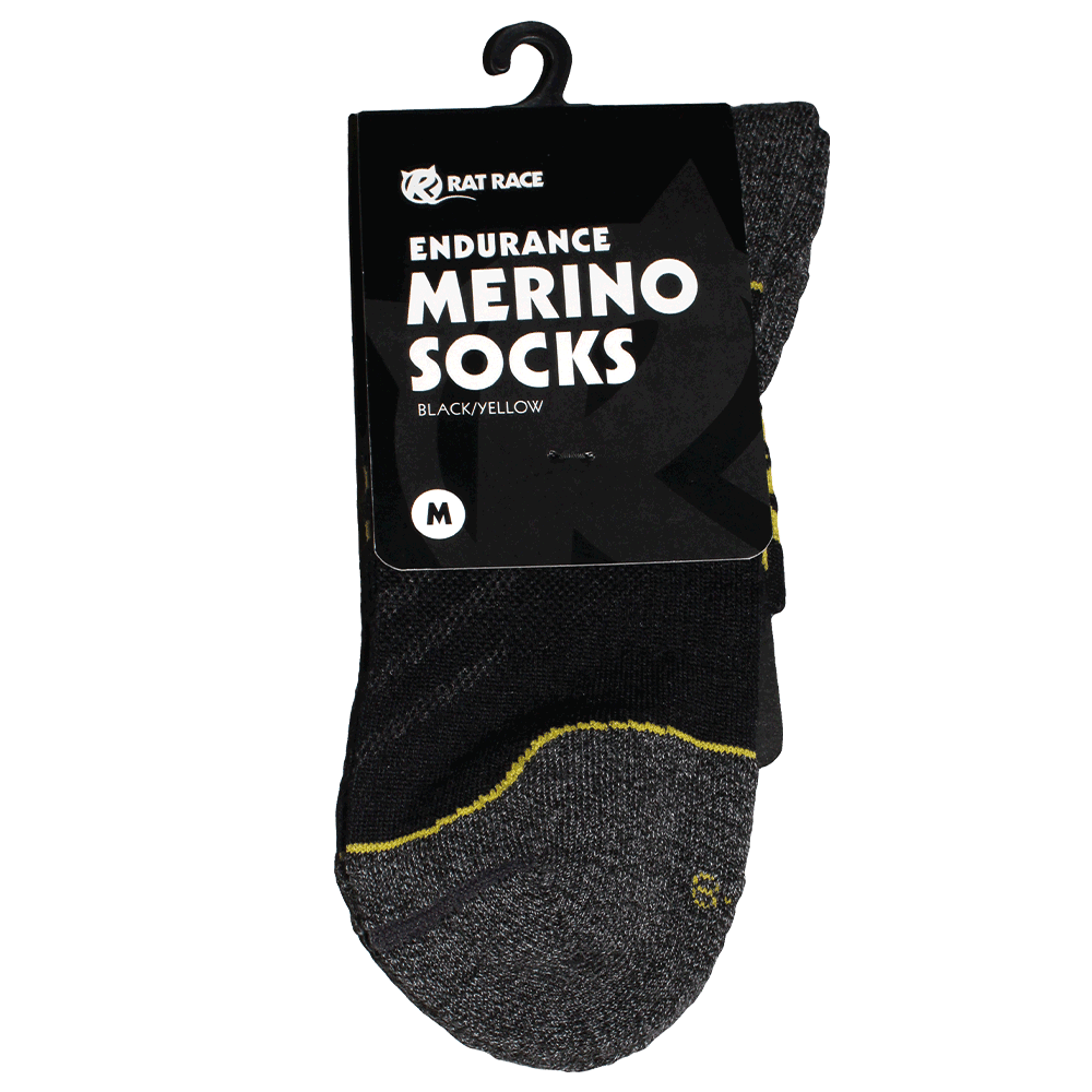 Endurance Merino Sock - Yellow/Black