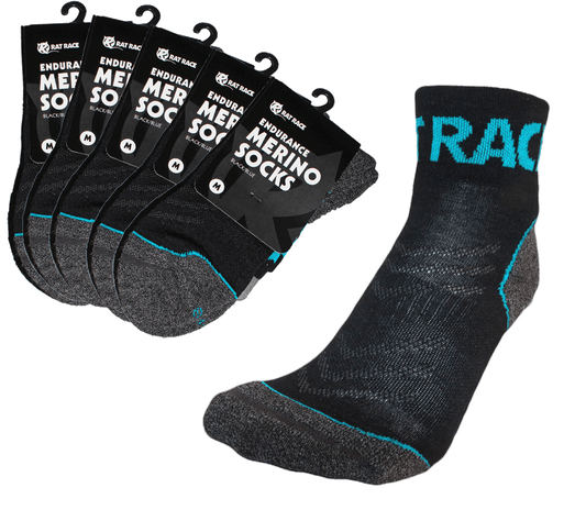 Merino Sock 5 pack - Blue/Black