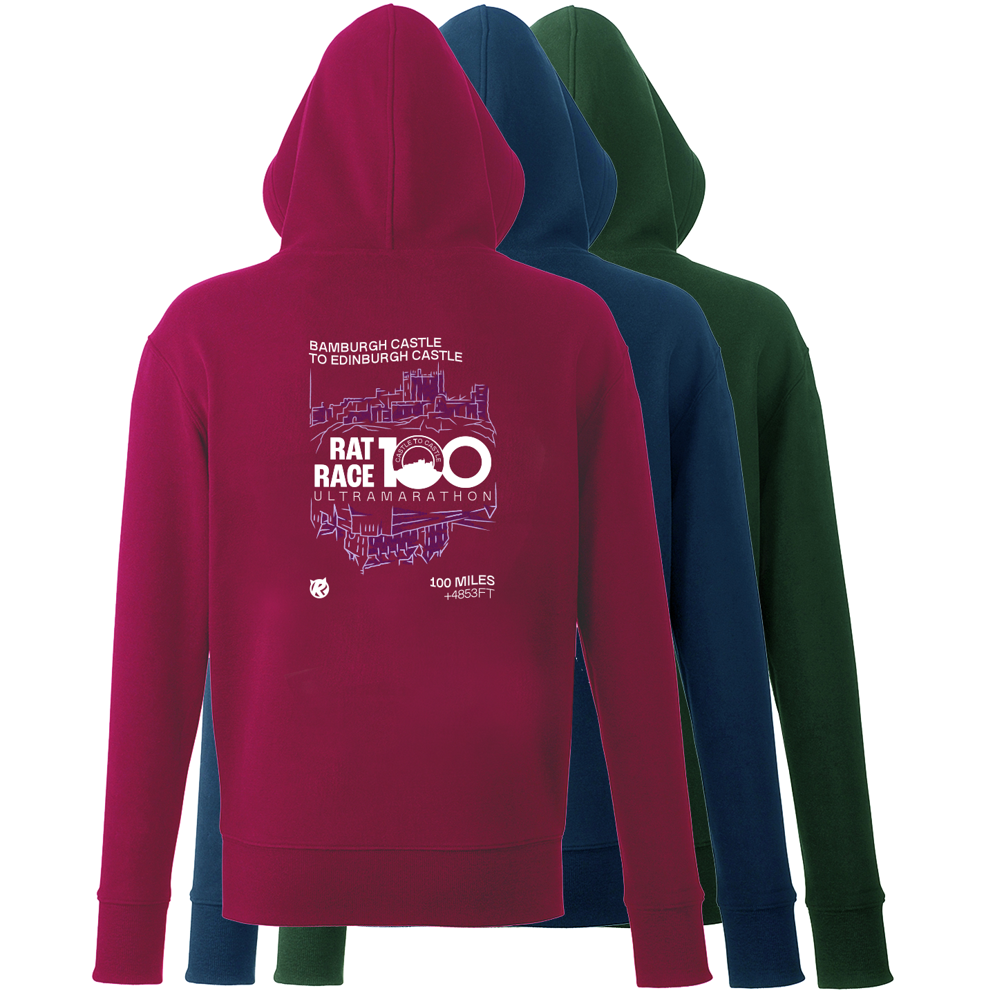 Rat Race 100 - Bamburgh to Edinburgh Reflection Hoodie - Unisex