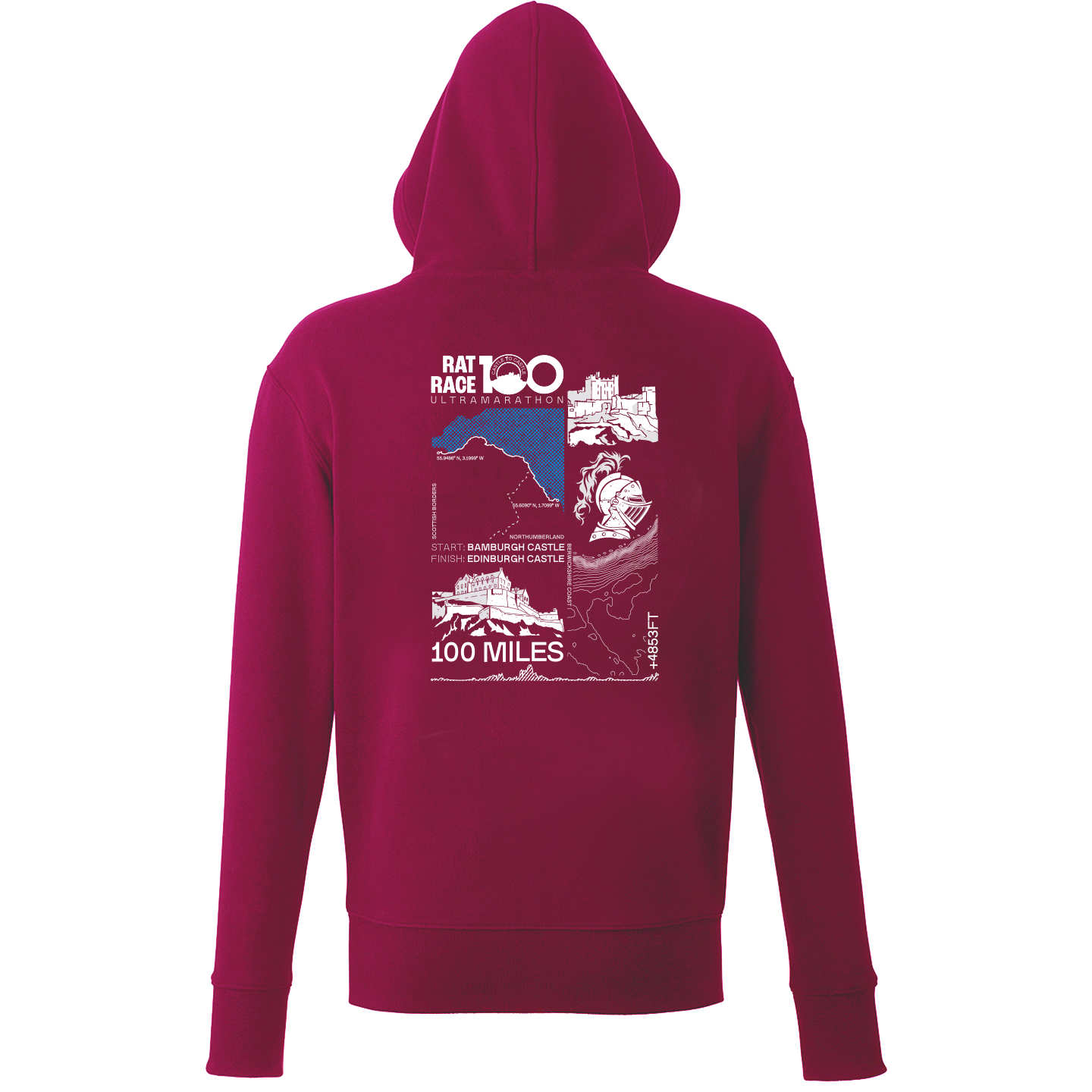 Rat Race 100 - Bamburgh to Edinburgh Stats Hoodie - Unisex