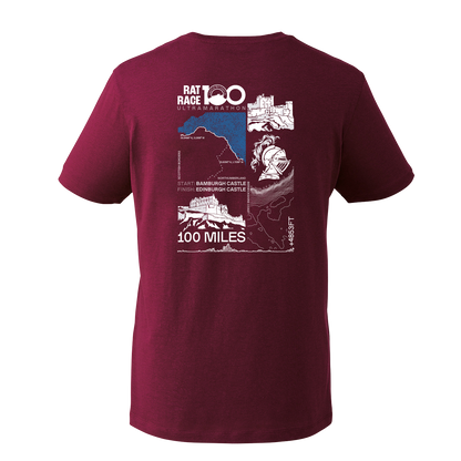 Rat Race 100 - Bamburgh to Edinburgh Stats T-shirt - Unisex