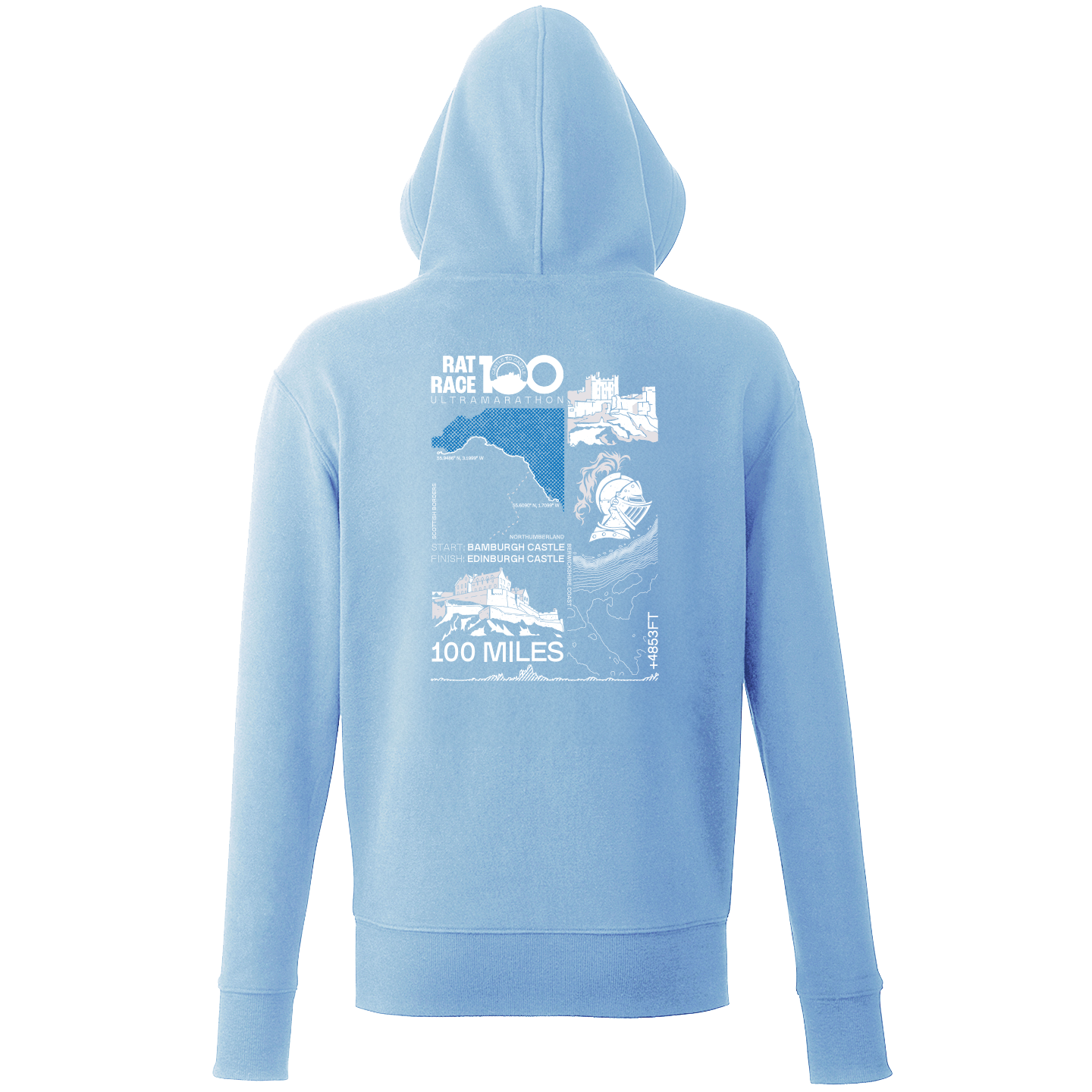 Rat Race 100 - Bamburgh to Edinburgh Stats Hoodie - Unisex
