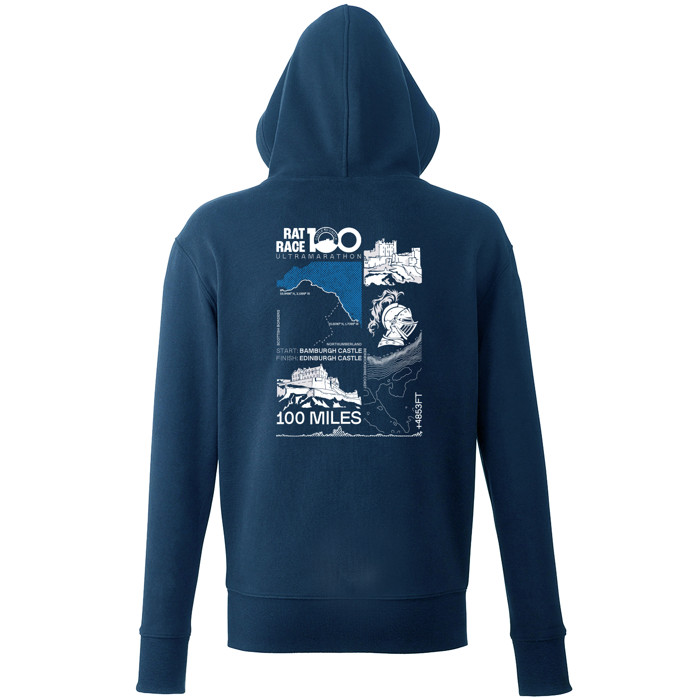 Rat Race 100 - Bamburgh to Edinburgh Stats Hoodie - Unisex