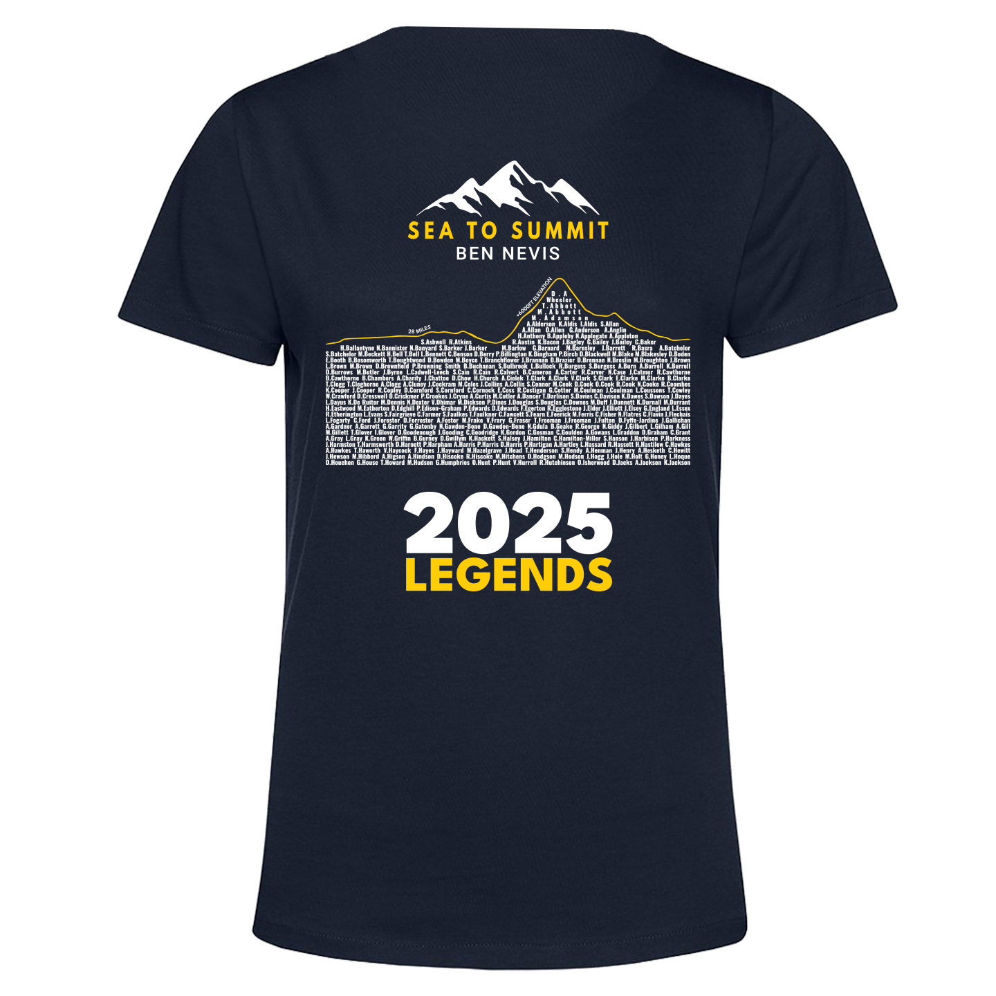 Sea to Summit Ben Nevis 2025 Legends Women's T-shirt - Navy - PRE ORDER