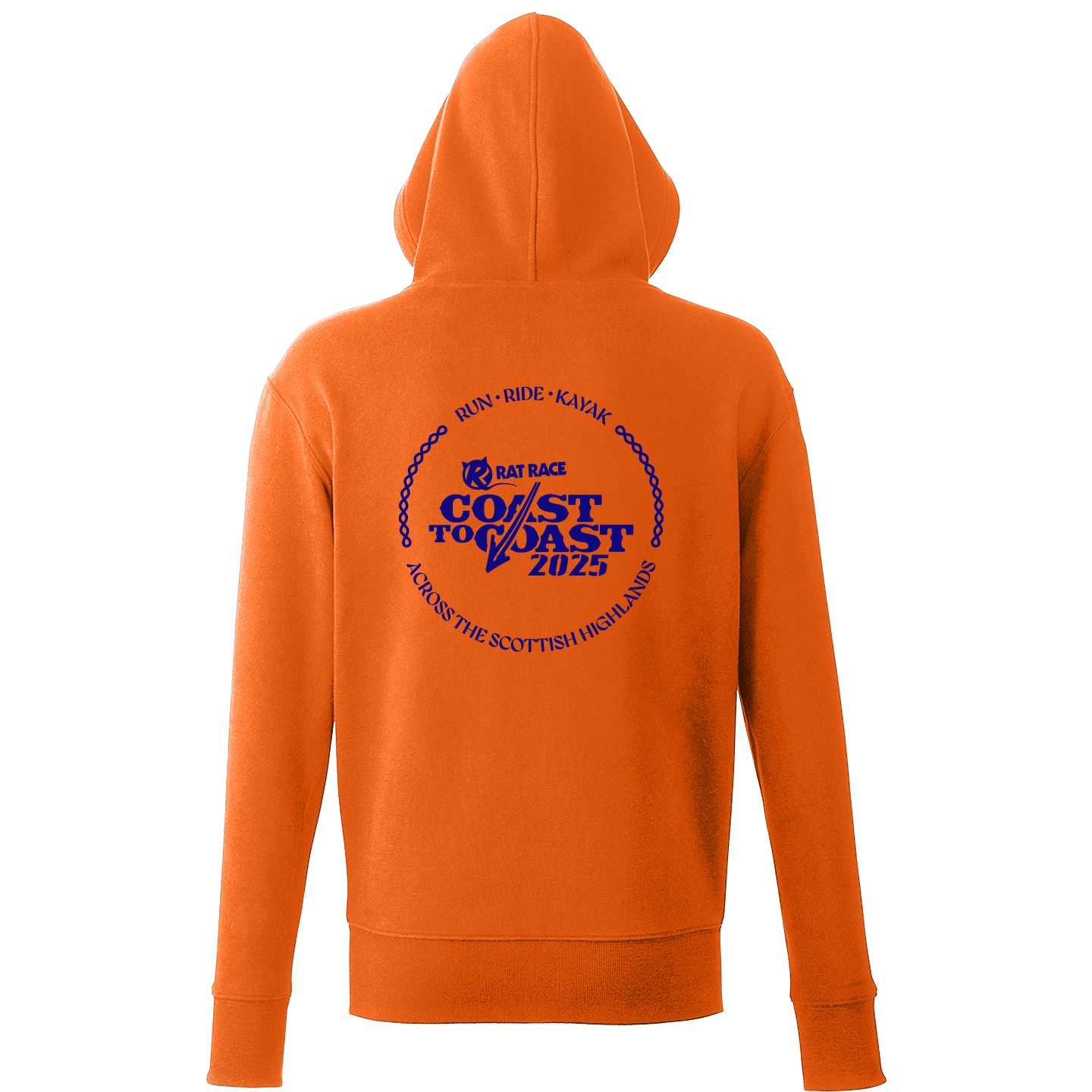 Scotland Coast to Coast 2025 Organic Hoodie - Orange & Blue