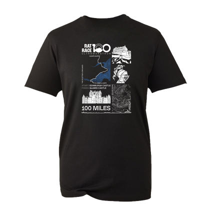 Rat Race 100 - Edinburgh to Glamis Stats T-shirt - Unisex