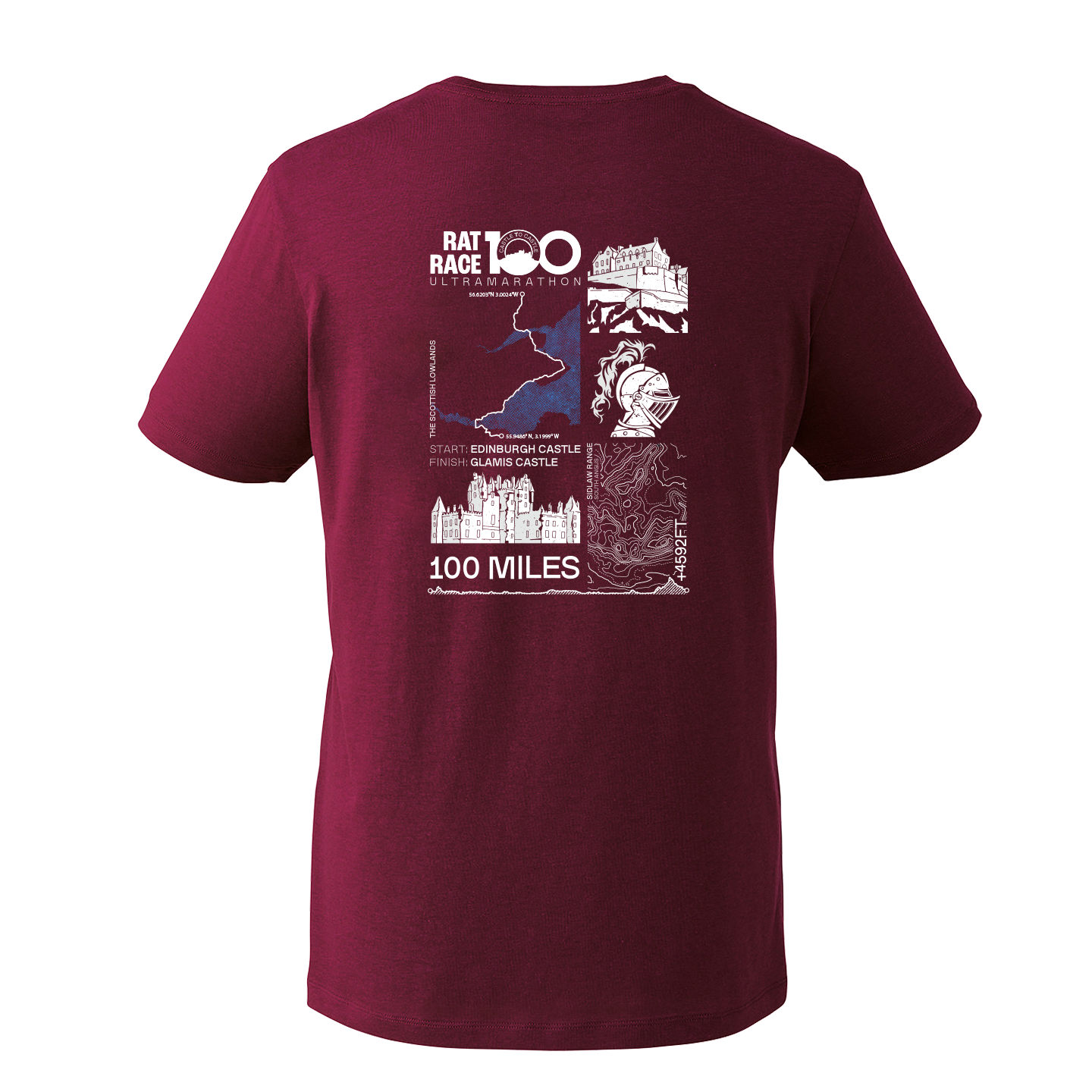Rat Race 100 - Edinburgh to Glamis Stats T-shirt - Unisex