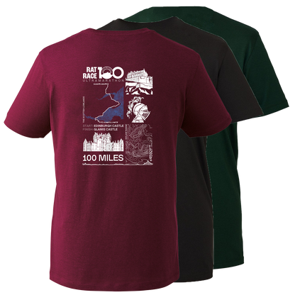 Rat Race 100 - Edinburgh to Glamis Stats T-shirt - Unisex