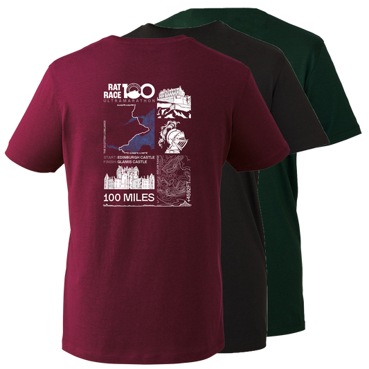 Rat Race 100 - Edinburgh to Glamis Stats T-shirt - Unisex