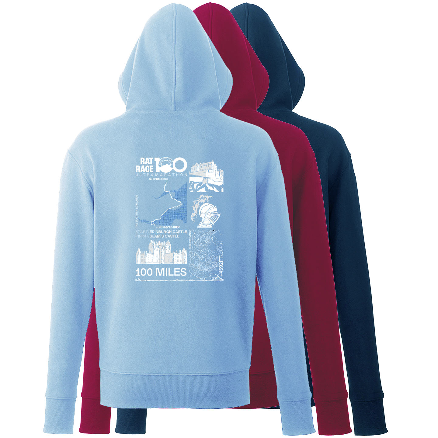 Rat Race 100 - Edinburgh to Glamis Stats Hoodie - Unisex