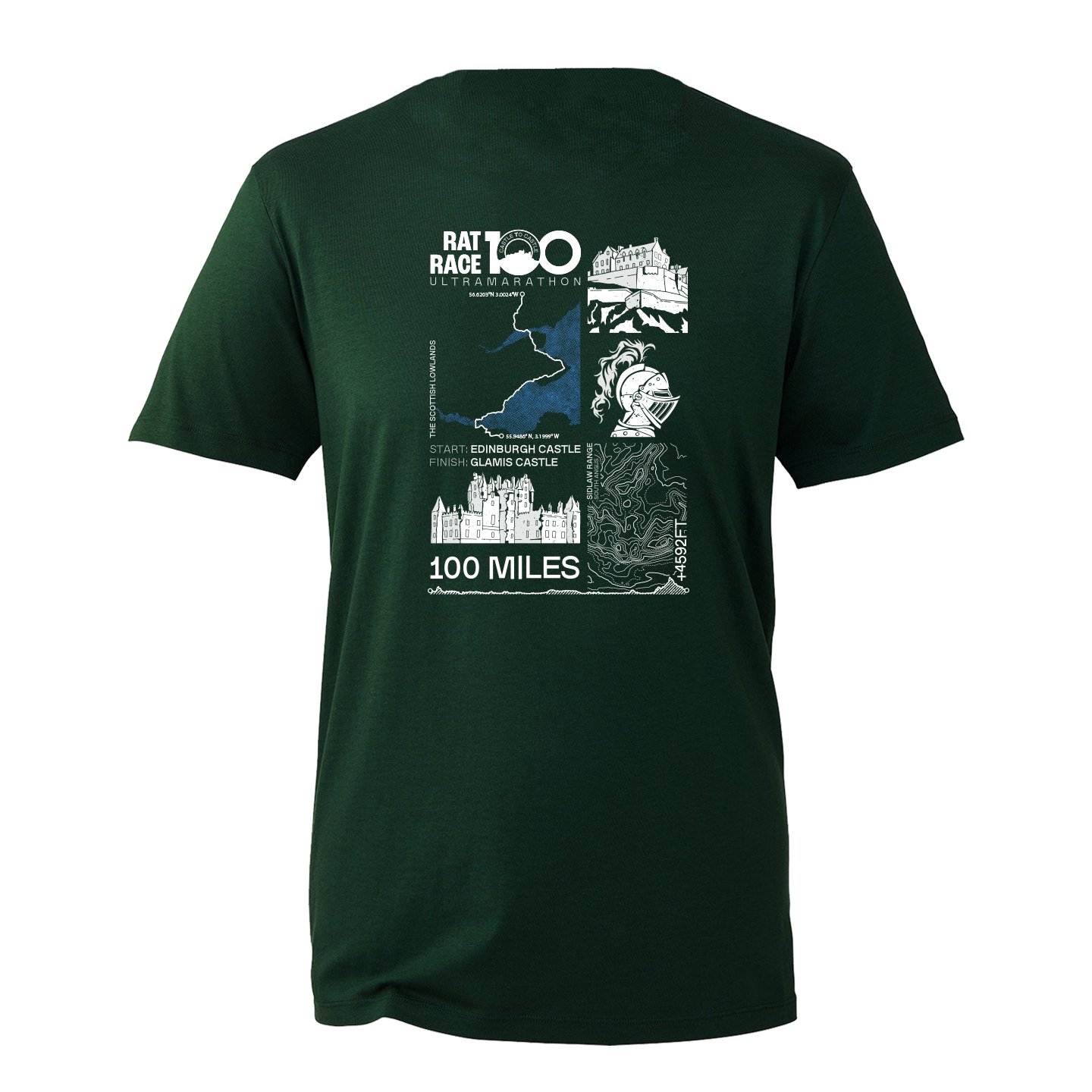 Rat Race 100 - Edinburgh to Glamis Stats T-shirt - Unisex