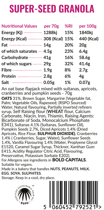 Pit Stop Flapjack - Granola