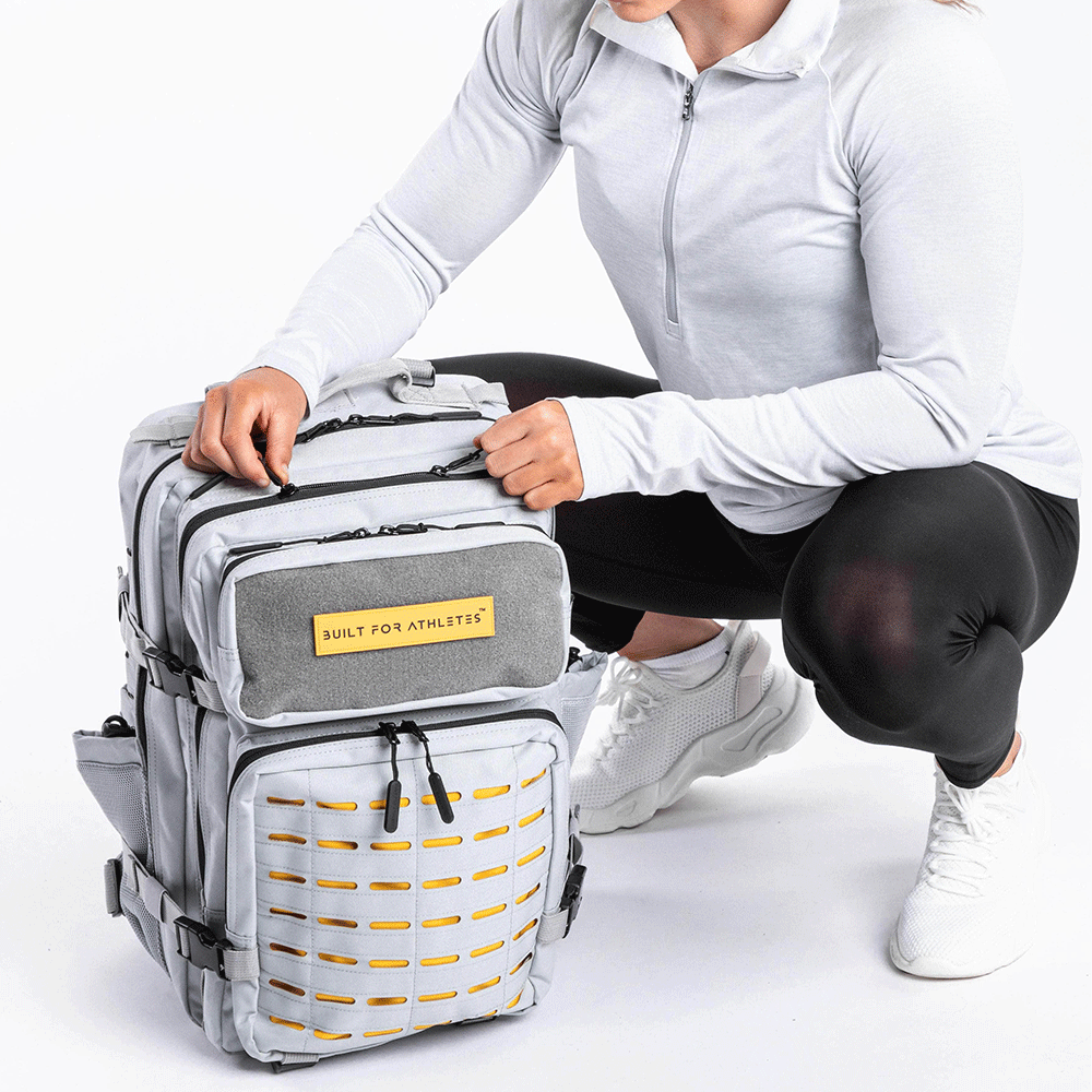 Large Grey & Yellow Gym Backpack