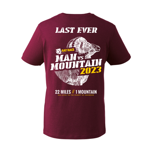Man vs Mountain Last Ever 2023 T-shirt - Burgundy