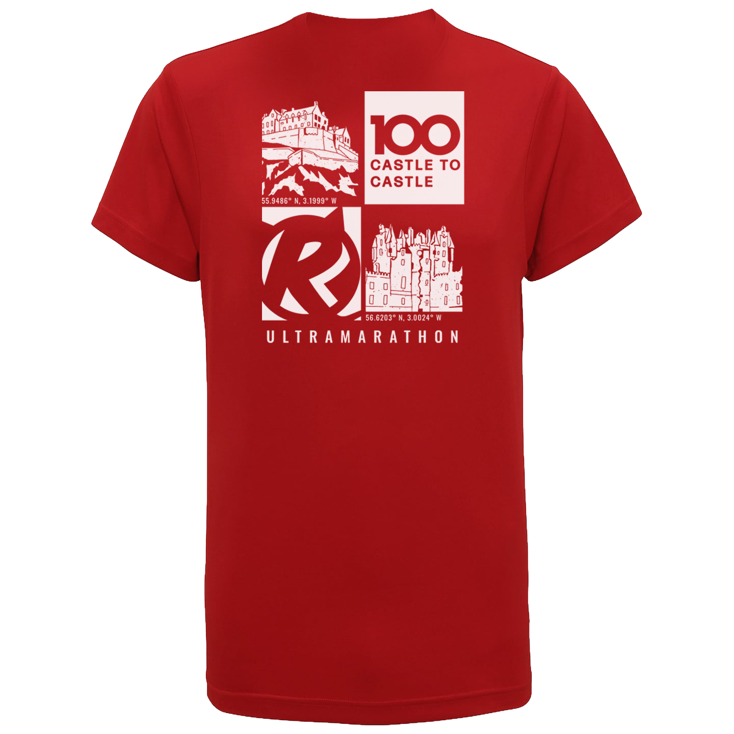 RR100 Bamburgh To Edinburgh Tech T-Shirt - Fire Red