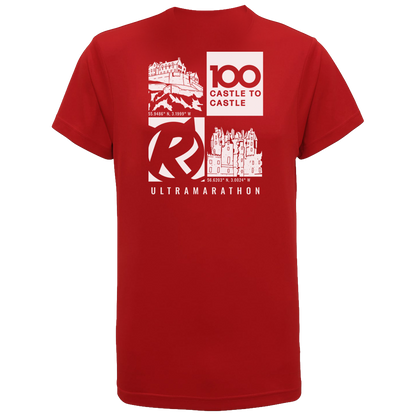 RR100 Bamburgh To Edinburgh Tech T-Shirt - Fire Red