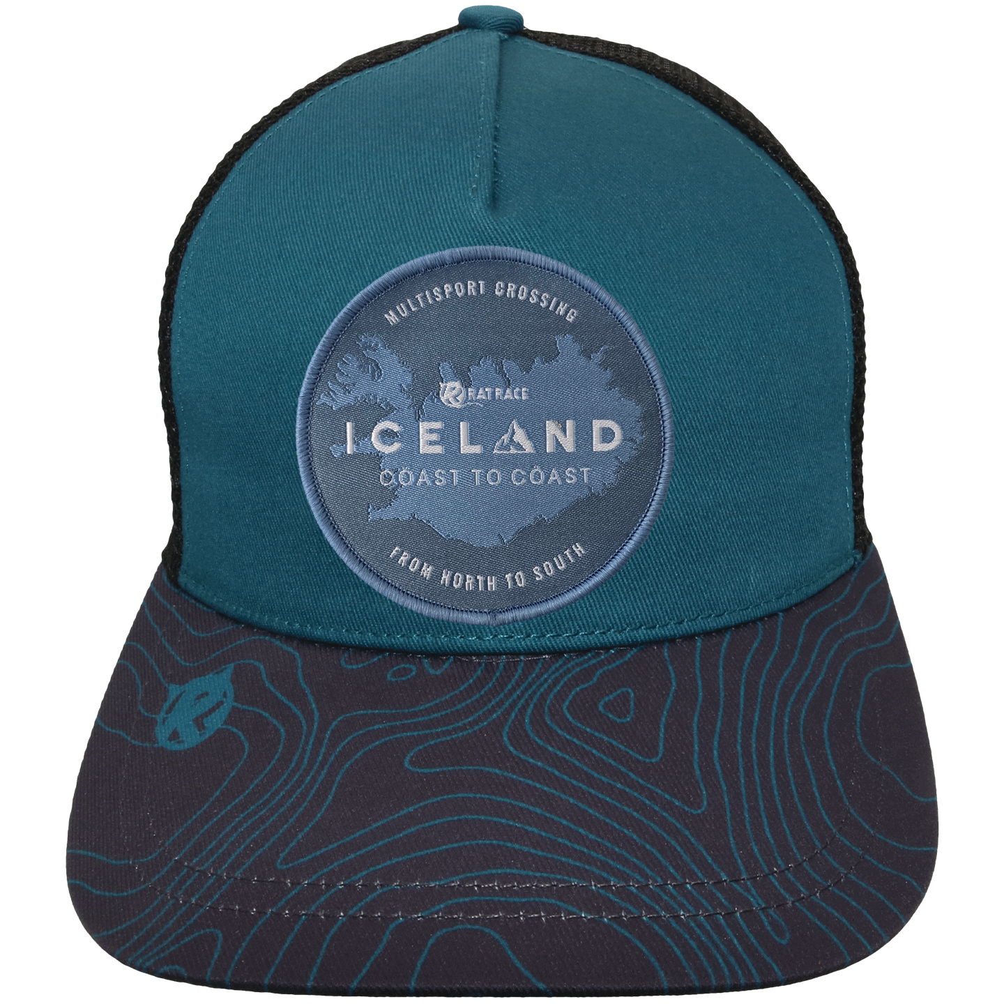 Rat Race Trucker Cap - Midnight Blue with Iceland Patch