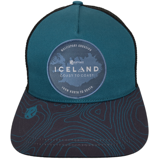 Rat Race Trucker Cap - Midnight Blue with Iceland Patch