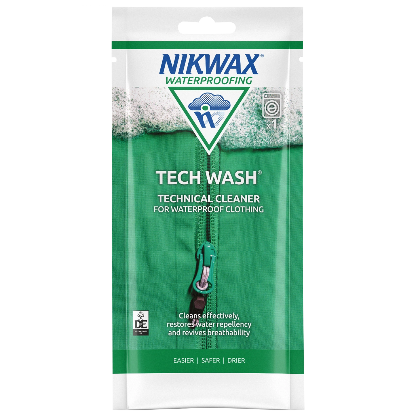 Nikwax Tech Wash 100ml (One use) Sachet - Technical Cleaner for Waterproofs