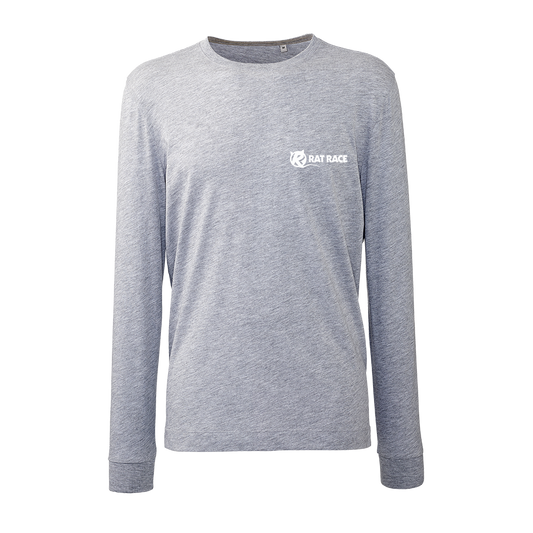 Rat Race Long Sleeve Organic T-Shirt - Grey Marl - Rat Race Store