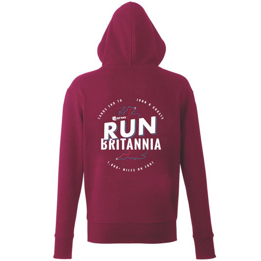 Run Britannia Organic Hoodie - Burgundy - Rat Race Store