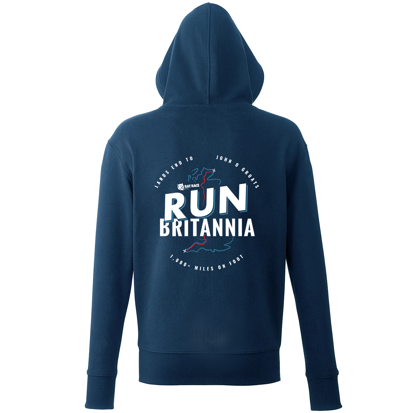 Run Britannia Organic Hoodie - Navy - Rat Race Store