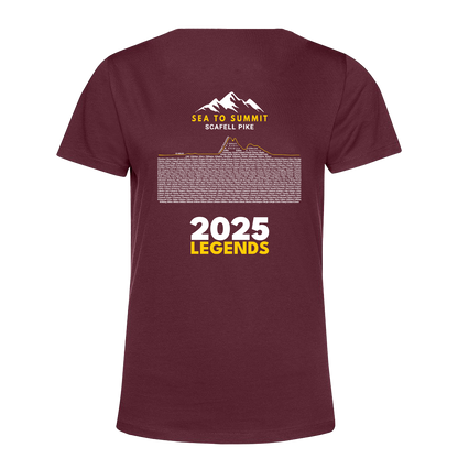 Sea to Summit Scafell Pike 2025 Legends Women's T-shirt - Burgundy - PRE ORDER